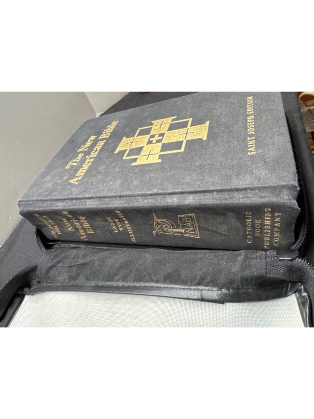 Thomas Kinkade Zippered Bible Cover With Saint Joseph New American Bible